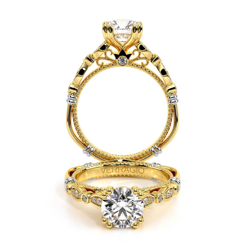 18K Yellow Solitaire Parisian Yellow Engagement Ring - 0.1 CT Surrey Vancouver Canada Langley Burnaby Richmond