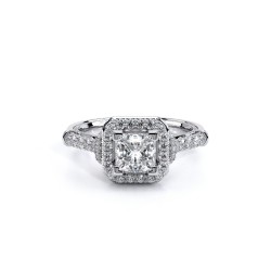  14K White Gold  Halo Renaissance White Engagement Ring - 0.5 CT Verragio Surrey Vancouver Canada Langley Burnaby Richmond