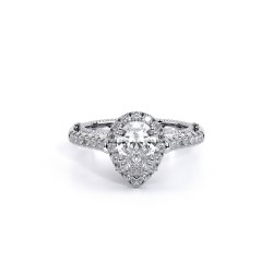  14K White Gold  Halo Venetian White Engagement Ring - 0.5 CT Verragio Surrey Vancouver Canada Langley Burnaby Richmond