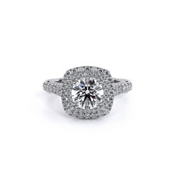  14K White Gold  Halo Venetian White Engagement Ring - 0.7 CT Verragio Surrey Vancouver Canada Langley Burnaby Richmond
