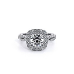  14K White Gold  Halo Venetian White Engagement Ring - 0.6 CT Verragio Surrey Vancouver Canada Langley Burnaby Richmond