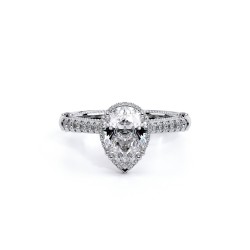  14K White Gold  Halo Venetian White Engagement Ring - 0.3 CT Verragio Surrey Vancouver Canada Langley Burnaby Richmond