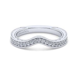  14K White Gold  Curved 14K White Gold Matching Wedding Band - 0.22 ct GabrielCo Surrey Vancouver Canada Langley Burnaby Richmond