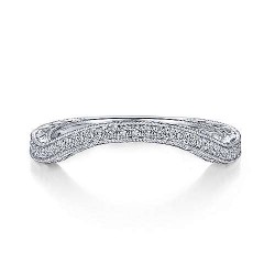  14K White Gold  Curved 14K White Gold Matching Wedding Band - 0.13 ct GabrielCo Surrey Vancouver Canada Langley Burnaby Richmond