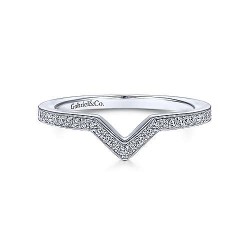  14K White Gold  Curved 14K White Gold Matching Wedding Band - 0.19 ct GabrielCo Surrey Vancouver Canada Langley Burnaby Richmond