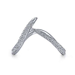  14K White Gold  Curved 14K White Gold Matching Wedding Band - 0.39 ct GabrielCo Surrey Vancouver Canada Langley Burnaby Richmond