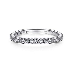  14K White Gold  Curved 14K White Gold Matching Wedding Band - 0.24 ct GabrielCo Surrey Vancouver Canada Langley Burnaby Richmond