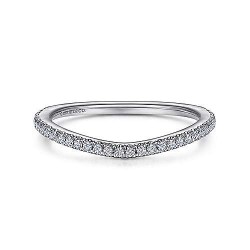  14K White Gold  Curved 14K White Gold Diamond Matching Wedding Band - 0.19 ct GabrielCo Surrey Vancouver Canada Langley Burnaby Richmond