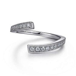  14K White Gold  Curved 14K White Gold Diamond Matching Wedding Band - 0.24 ct GabrielCo Surrey Vancouver Canada Langley Burnaby Richmond