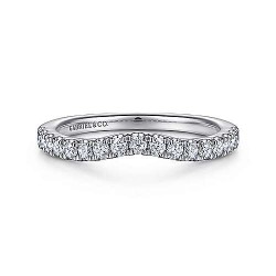 14K White Gold  Curved 14K White Gold Diamond Matching Wedding Band - 0.36 ct GabrielCo Surrey Vancouver Canada Langley Burnaby Richmond