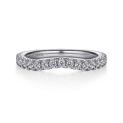  14K White Gold  Curved 14K White Gold Diamond Matching Wedding Band - 0.40 ct GabrielCo Surrey Vancouver Canada Langley Burnaby Richmond